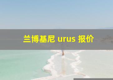 兰博基尼 urus 报价